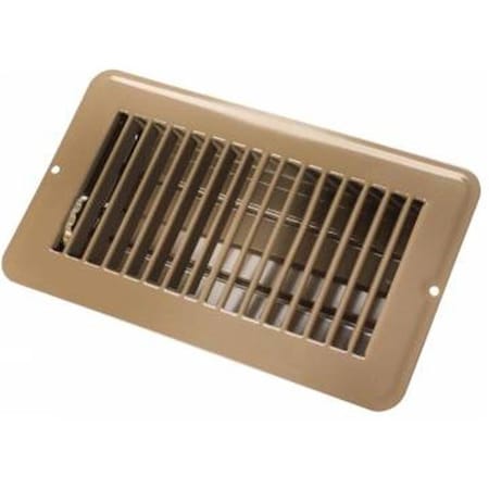 JR Products J45-0228975 4 X 8 In. Floor Registers Dampered Metal; Brown